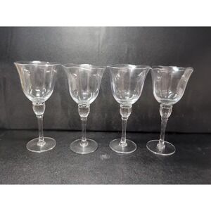 Mikasa Studio Nova‎ Crystal Monaco Water Goblets Set, Ribbed Ball Stem, Set of 4